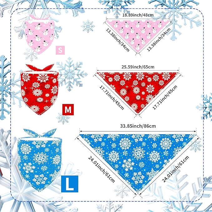 30 Pack Winter Dog Bandanas Bulk - Image 2