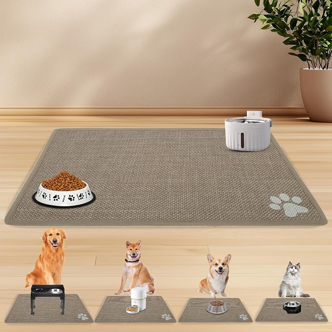 PUPTECK Dog Food Mat, Absorbent Pet Cat Feeding Mat by PUPTECK