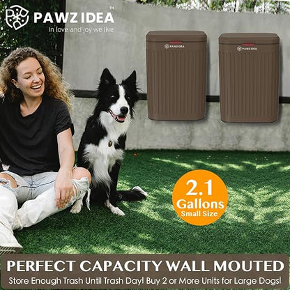 PAWZIDEA Wall Mount Dog Poop Trash Can Outside, 2.1 Gallon Small Dog Waste Bin - Image 6