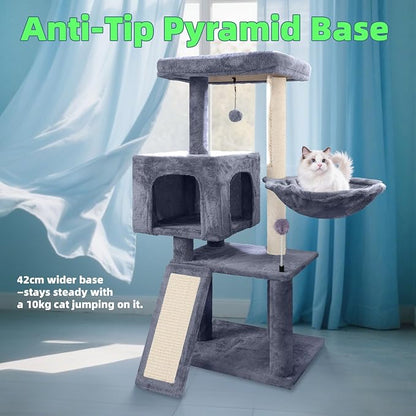 Cat Tree with Cat Condo and Hammock, Cat Tree with Scratching Posts and - Image 7