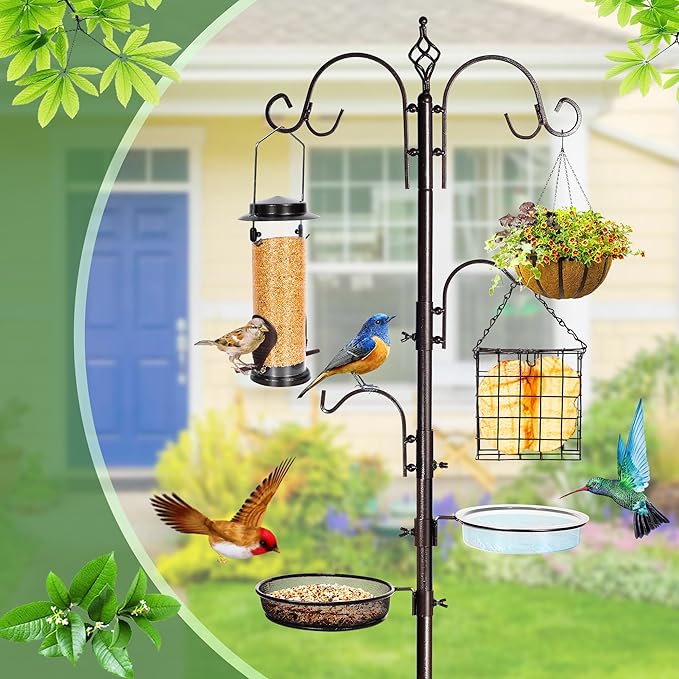 Bird Feeding Station Kit, 87 Inches Bird Feeder Pole - Image 4