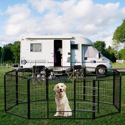NEWBULIG Dog Playpen 8 Panels 40" Height Foldable Heavy Duty Metal Dog Exercise - Image 2