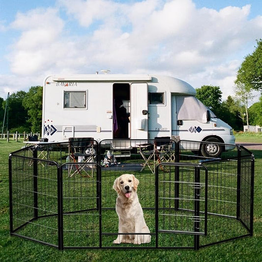 NEWBULIG Dog Playpen 8 Panels 40" Height Foldable Heavy Duty Metal Dog Exercise - Image 2