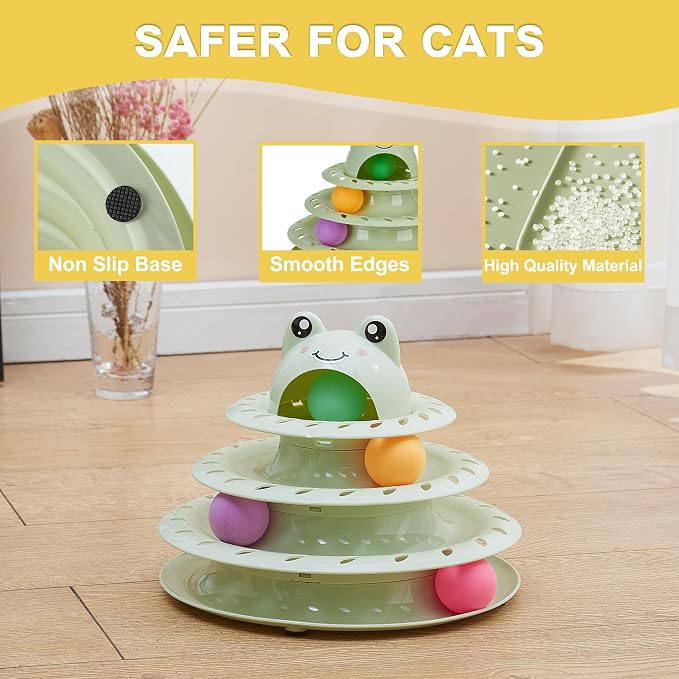 Gefryco Cat Toys 4-Tier Roller Track, Turntable Cat Tower Toy - Image 4