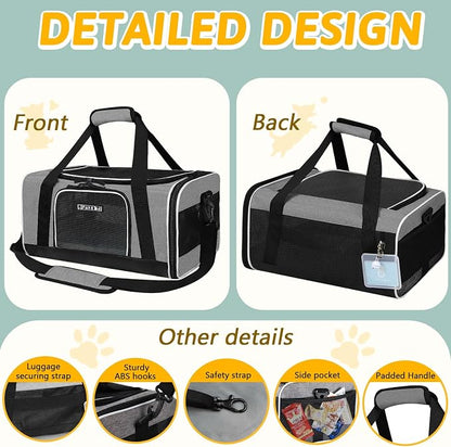 Petskd Pet Carrier 17x13x9.5 Southwest Airline Approved, Pet Travel Carrier Bag - Image 8
