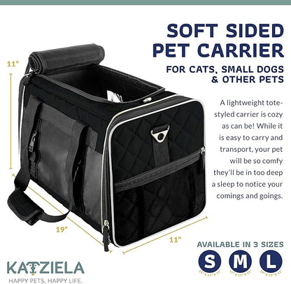 Katziela Deluxe Quilted Airline Approved Pet Dog & Cat Carrier - Image 2
