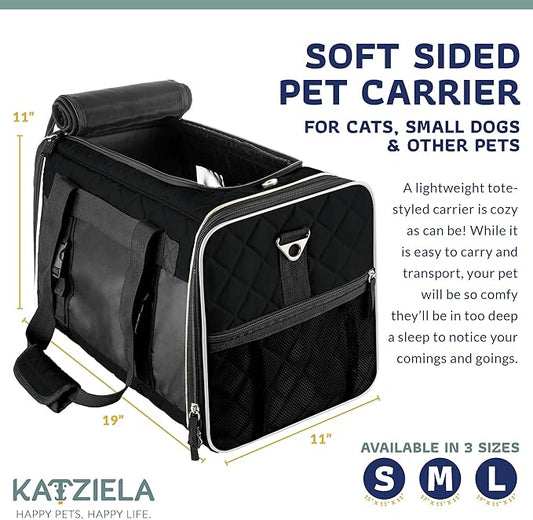 Katziela Deluxe Quilted Airline Approved Pet Dog & Cat Carrier - Image 2