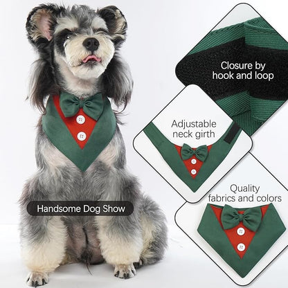 FUAMEY Dog Tuxedo Christmas for Large Dogs, Dog Formal Suit Dogs Attire Pet Bow - Image 5