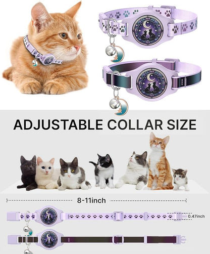 Cat Collar with Airtag Holder, 2 Pack Waterproof Breakaway Kitten Collar - Image 6