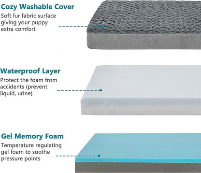 Orthopedic Memory Foam Bed for Medium Dogs, Cooling Crate Mat - Image 7