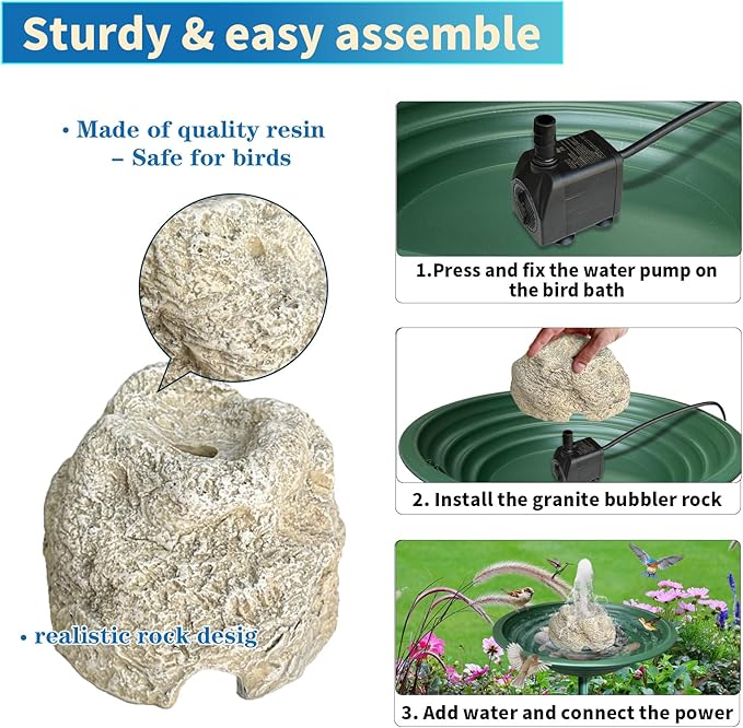 SAC SMARTEN ARTS Fountain for Bird Baths for Bird Bath Fountain - Image 5