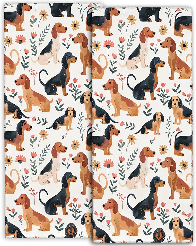 Cute Dachshund Hand Towels by amepay