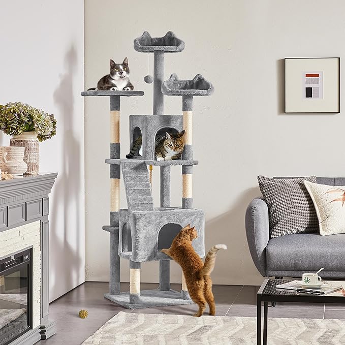 Yaheetech XL Cat Tree, 72in Multi-Level Cat Tower - Image 7