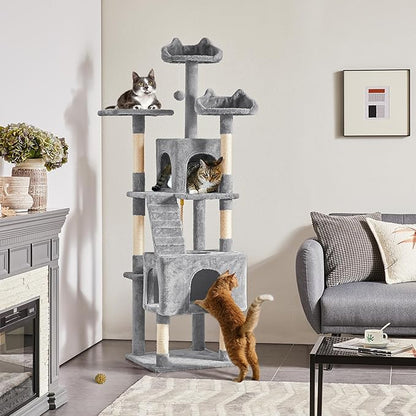 Yaheetech XL Cat Tree, 72in Multi-Level Cat Tower - Image 7
