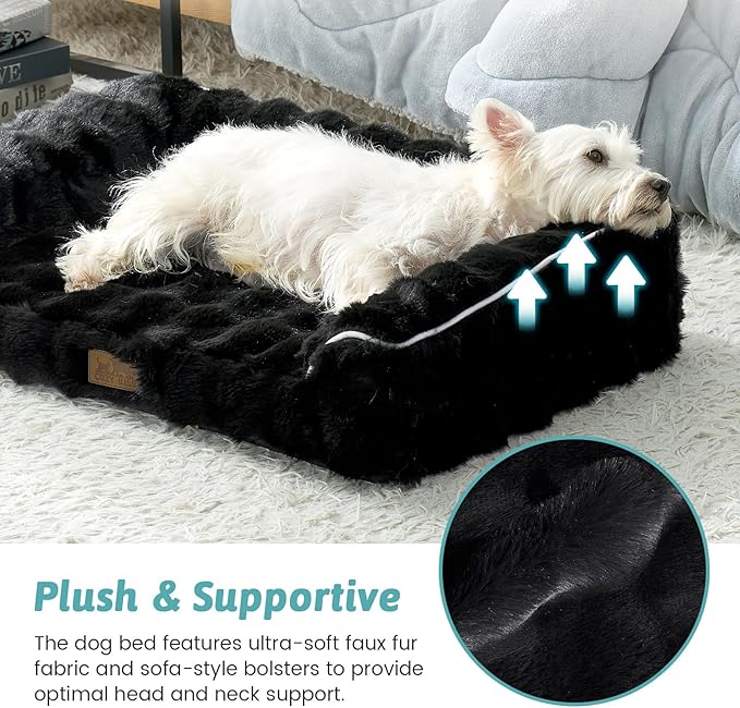 Faux Rabbit Fur Orthopedic Dog Bed, Dog Bed - Image 4