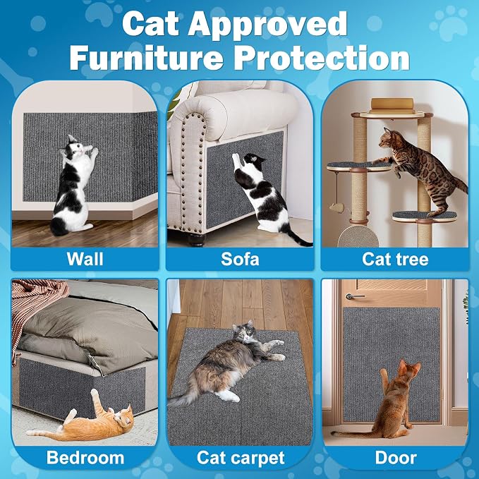 Cat Carpet Protector 47.2"x15.8", Wall Corner Cat Scratcher Pad - Image 6