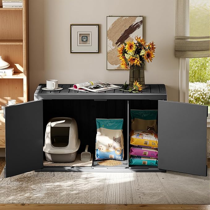 Cat Litter Box Enclosure, Indoor Outdoor Cat House - Image 7