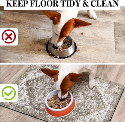 Dog Food Mats for Floors, Absorbent Dog Bowl Mat for Food and Water Dispenser - Image 3