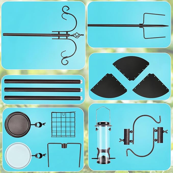 Bird Feeding Station Kit, 87 Inches Bird Feeder Pole, Premium Feeder Hanging Kit - Image 6