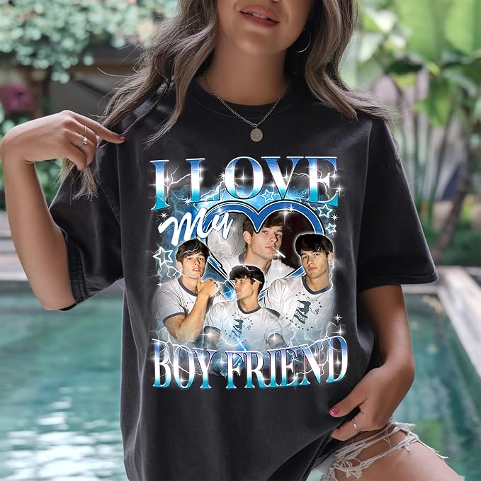 Custom Bootleg Rap Tee, Personalized Girlfriend Vintage Graphic T-Shirt - Image 8