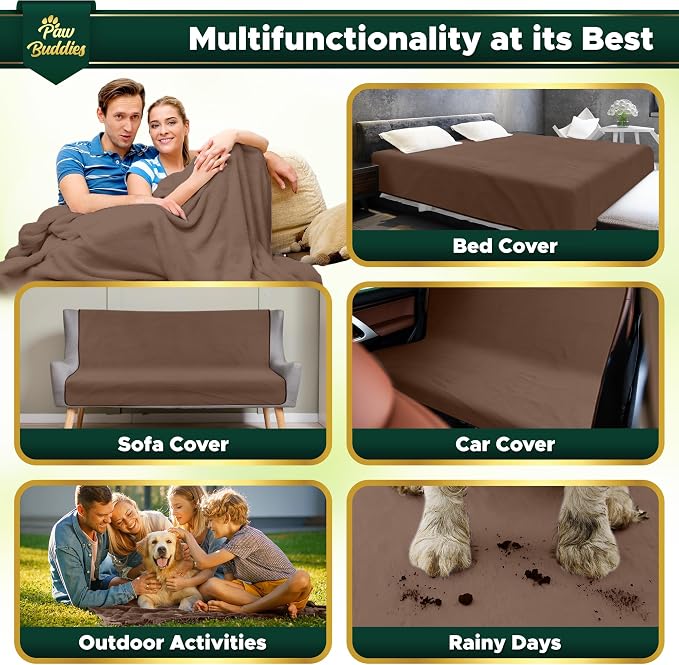 Paw Buddies Waterproof Blanket 80"x90" – Reversible Microfleece Throw - Image 5