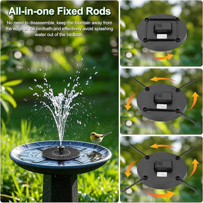 Solar Fountain Pump with Spray Height Adjustment, Upgrade Glass Solar Bird Bath - Image 2