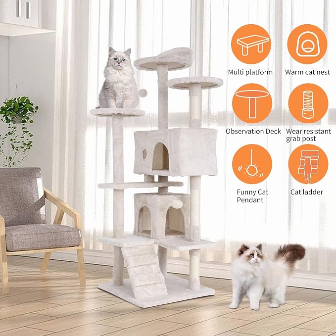 Cat Tree for Indoor Cats, Space Saving Cat Activity Center, Durable Pet Play - Image 2