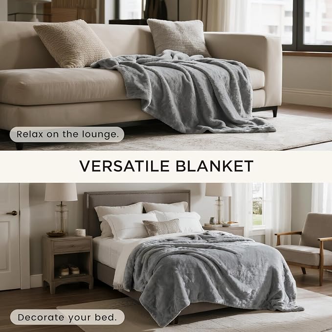 gogobunny Waterproof Bed Blanket, Reversible Sherpa Fleece Throw Blanket - Image 3