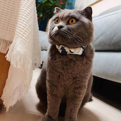 Cat Collar Breakaway with Bell and Bow Tie, Plaid Design Adjustable Safety - Image 3