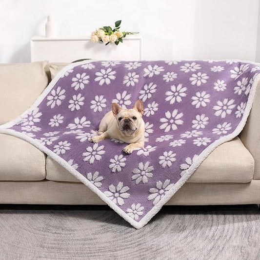 Waterproof Blanket for Dog Cat or Adult, Cute 3D Textured Flower Dog Blanket by Yaning