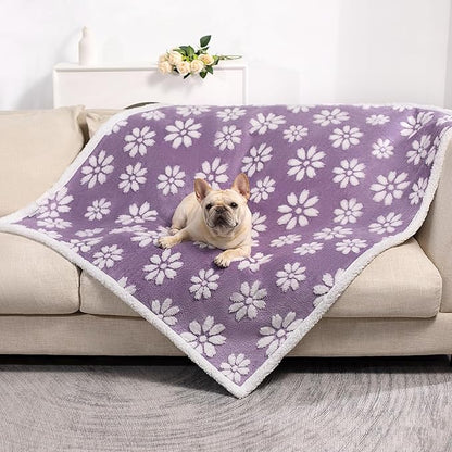 Waterproof Blanket for Dog Cat or Adult, Cute 3D Textured Flower Dog Blanket - Image 6