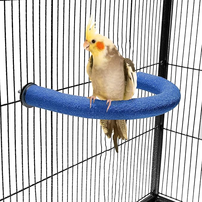 U Shape Parrot Perch Stand Toy Bird Platform Sand Paw Grinding Clean Stick by FrgKbTm