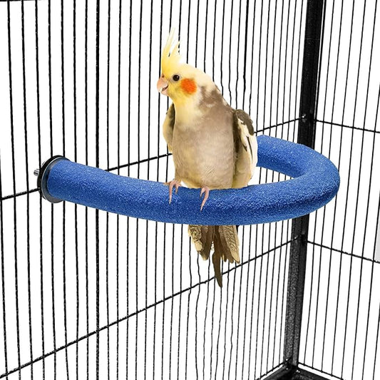 U Shape Parrot Perch Stand Toy Bird Platform Sand Paw Grinding Clean Stick by FrgKbTm