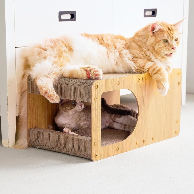 EHEYCIGA Cardboard Cat Scratcher House, 23-Inch Corrugated Cat Scratcher - Image 9