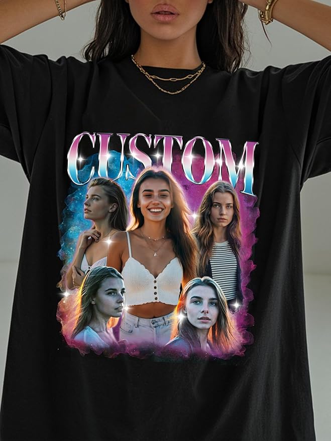 Custom Bootleg Rap Tee, Personalized Girlfriend Vintage Graphic T-Shirt - Image 2