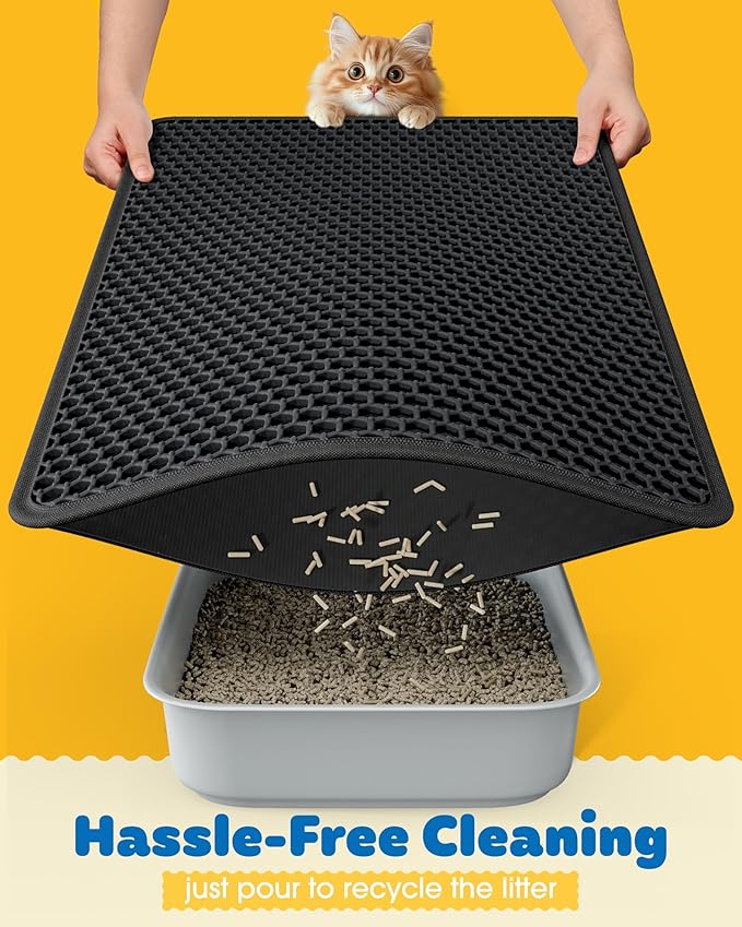 Cat Litter Mat - 23.2'' x 29.1'' Large Litter Trapping Mat, Waterproof - Image 4