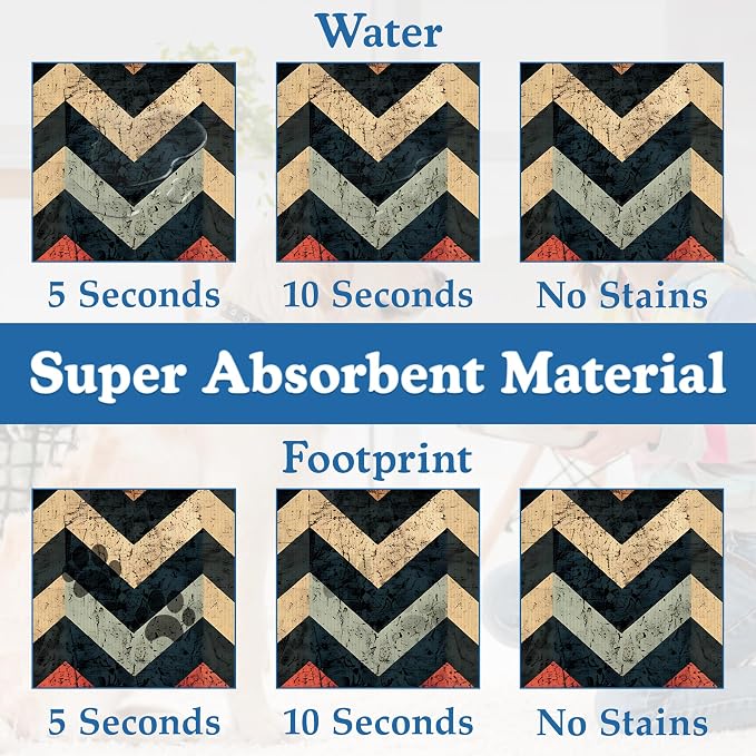 Vintage Plaid Pet Food Mat for Cats and Dogs–Christmas Stocking Absorbent Quick - Image 3