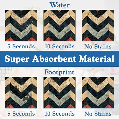 Vintage Plaid Pet Food Mat for Cats and Dogs–Christmas Stocking Absorbent Quick - Image 3