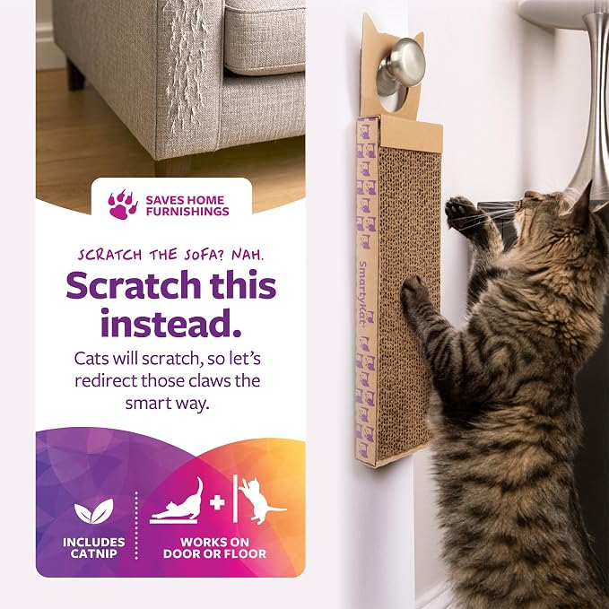 SmartyKat Scratch Up Corrugated Hanging Cat Scratcher, Catnip Infusion - Image 2