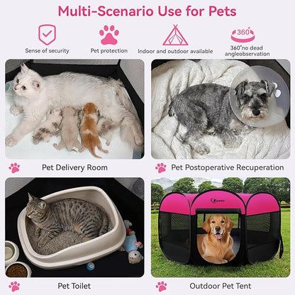 Dog Cat Playpen, Large Puppy Pet Playpen, Dog Crate Tent Cage Indoor/Outdoor - Image 4