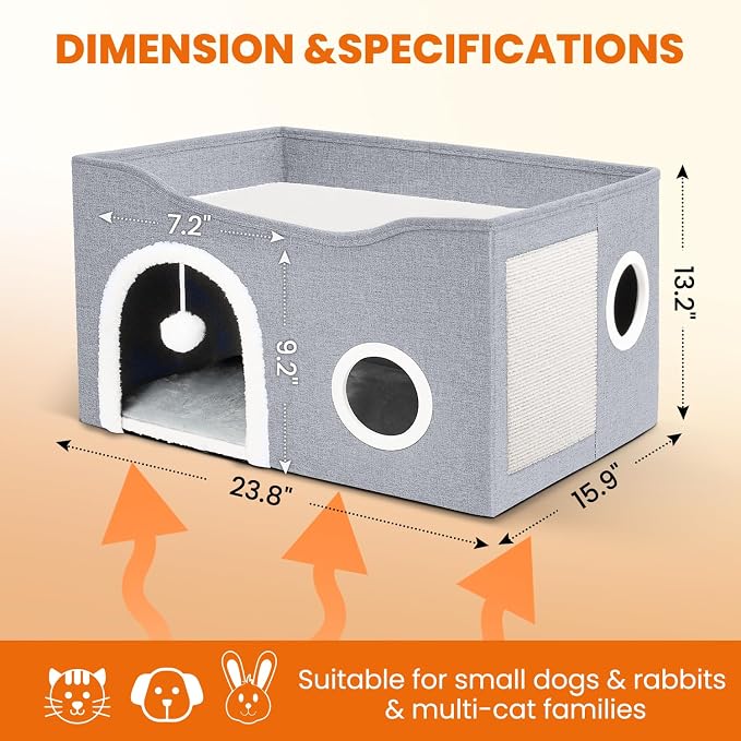 Indoor Heated Cat House, Adjustable Temperature Cat Heating Bed - Image 2
