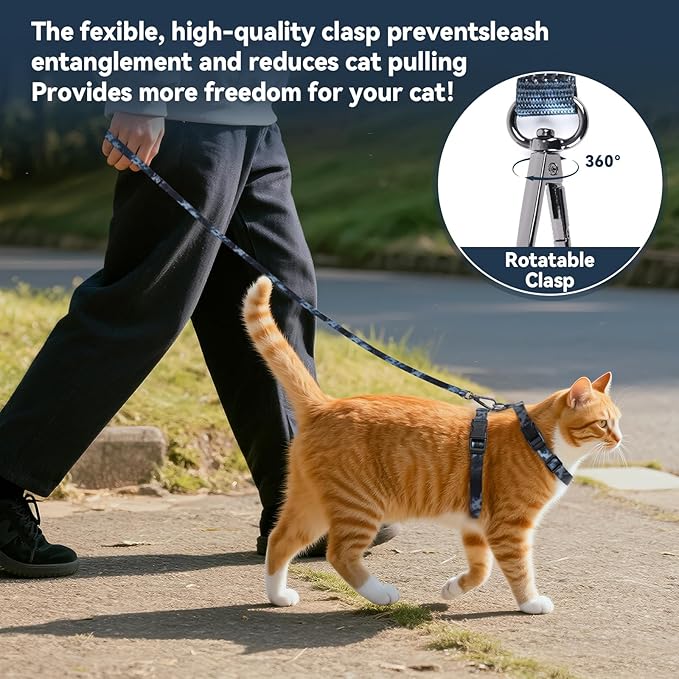 Cat Harness and Leash Set, 3-in-1 Escape Proof Adjustable, Comfortable Soft - Image 4