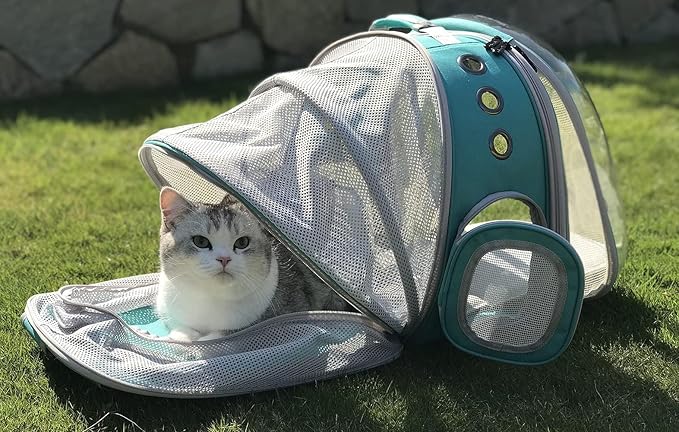 Galaxy Blue Dual Expandable Cat Backpack Carrier, Fit up to 20 lbs, Expandable - Image 5