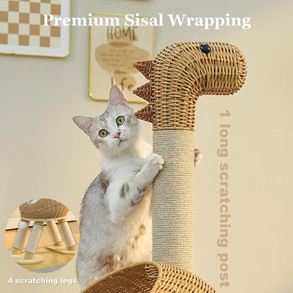 PAWZ Road Modern Cat Tree 46” Cat Dinosaur Tower - Image 6