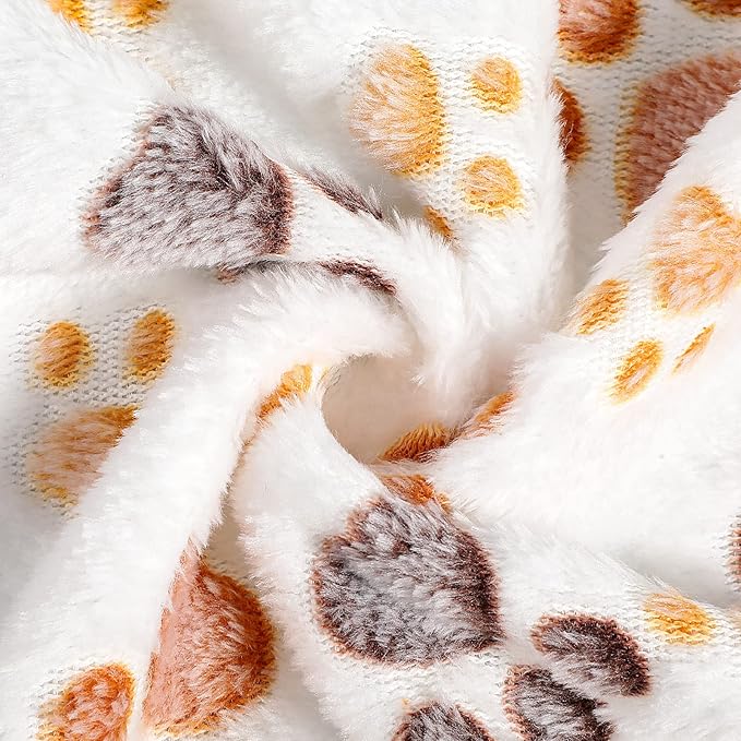 Tegeme 12 Pcs Pet Blankets Soft Fluffy Fleece Dog Cat Warm Paw Print Pattern - Image 3