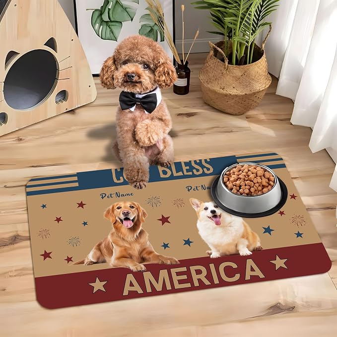 Personalized Dog Cat Mat with Name Photo Custom Placemat Feeding Mats - Image 5