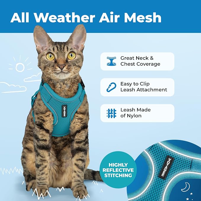Voyager Escape-Proof Step-in Lock Cat Harness & 5ft Neoprene-Handle Leash Set - Image 3