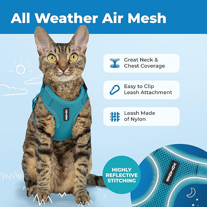 Voyager Escape-Proof Step-in Lock Cat Harness & 5ft Neoprene-Handle Leash Set - Image 3