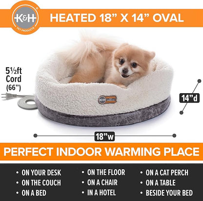 K&H Pet ProductsHeated Cat Bed Indoor, Thermo-Snuggle Cup Bomber Soft Heated - Image 2