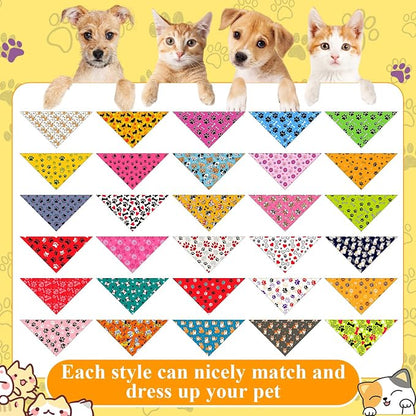 Sanwuta 120 Pcs Bandanas for Dogs Bulk Dog Bone and Paw Print Pattern Triangle - Image 3